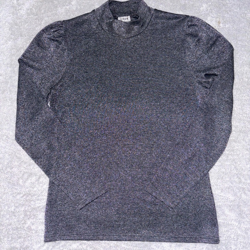 J. Crew Metallic Silver Top